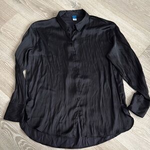 Old Navy Black Satin Shirt